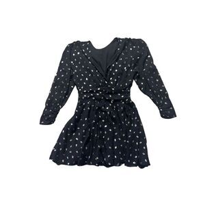 Misa Los Angeles Women's Black Davie Metallic Lined Long Sleeve Dress Medium NWT